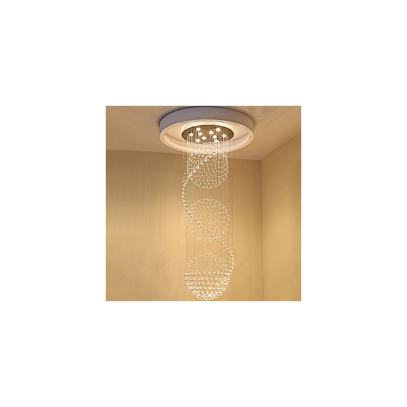 10 Lichter, 2,5 Meter Länge, langer Tropfen, Regentropfen, Teardrop, moderner Kristall-Deckenleuchter, Pendelleuchte für den Innenbereich