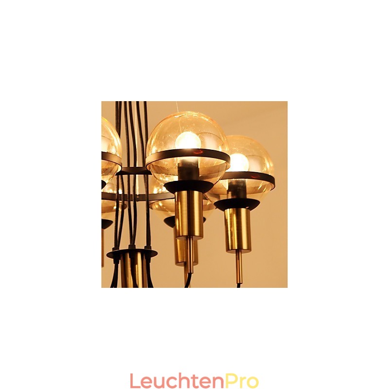 Personalisierter Kronleuchter mit 6 Lichtern und Glasschirm