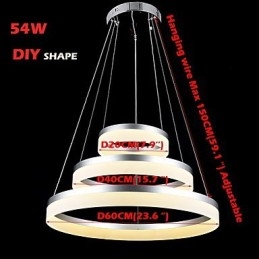 Runde Kronleuchter Lichter Beleuchtung Moderne Acryl Lampen Luxuriöse Drei Ringe Decke Leuchten