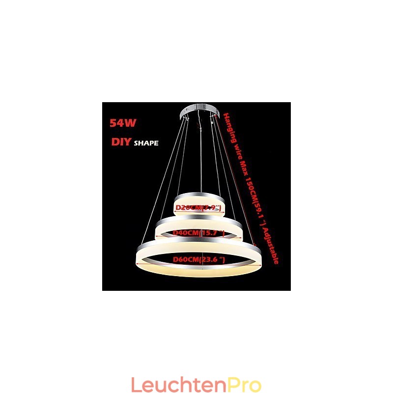 Runde Kronleuchter Lichter Beleuchtung Moderne Acryl Lampen Luxuriöse Drei Ringe Decke Leuchten