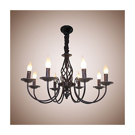 Europäische einfache Eisenlampe Kerzenlampe 8 Kronleuchter Europäische einfache Eisenlampe Kerzenlampe 8 Kronleuchter