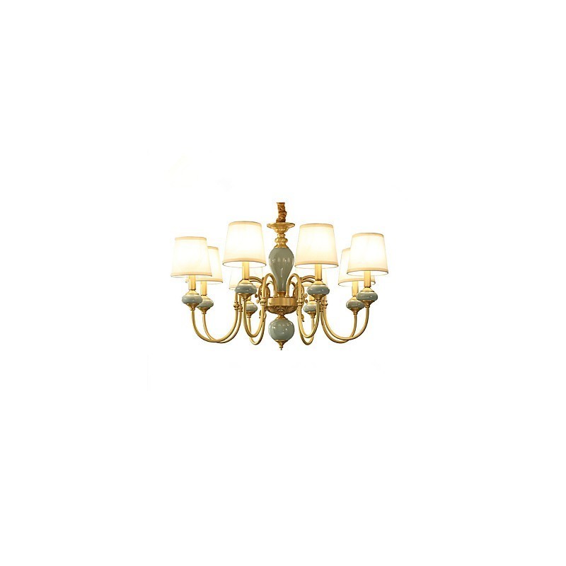 Kronleuchter, traditionell, klassisch, Landhausstil, Messing, für Mini-Stil, Metall, 8 Glühbirnen