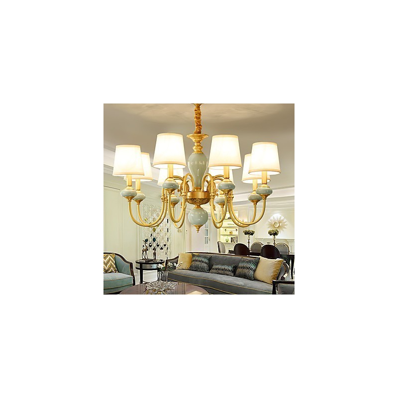 Kronleuchter, traditionell, klassisch, Landhausstil, Messing, für Mini-Stil, Metall, 8 Glühbirnen
