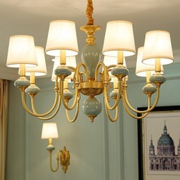 Kronleuchter, traditionell, klassisch, Landhausstil, Messing, für Mini-Stil, Metall, 8 Glühbirnen