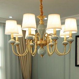 Kronleuchter, traditionell, klassisch, Landhausstil, Messing, für Mini-Stil, Metall, 8 Glühbirnen