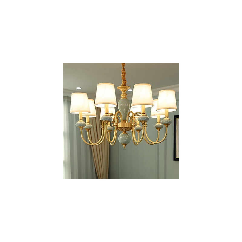 Kronleuchter, traditionell, klassisch, Landhausstil, Messing, für Mini-Stil, Metall, 8 Glühbirnen