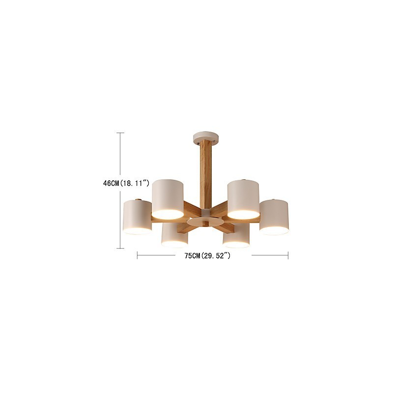 Kronleuchter mit 6 Lichtern, modern, zeitgenössisch, traditionell, klassisch, Vintage, Landhausstil, Holz-Funktion für Holz