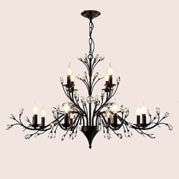12 Lichter Kristall Kronleuchter Modern Zeitgenössisch Traditionell Klassisch Vintage Retro Country Malerei Feature