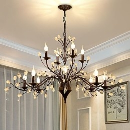12 Lichter Kristall Kronleuchter Modern Zeitgenössisch Traditionell Klassisch Vintage Retro Country Malerei Feature