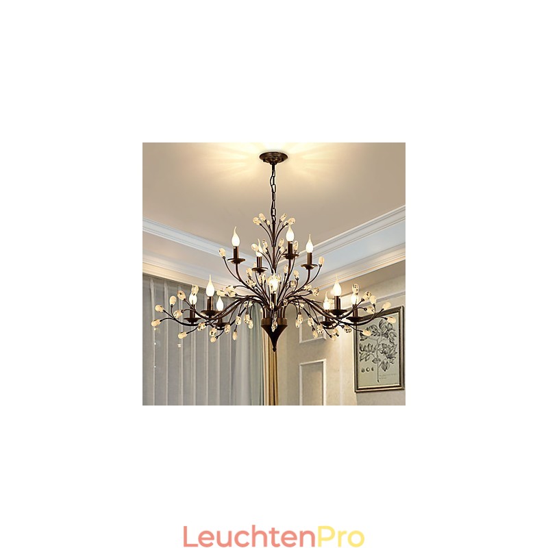 12 Lichter Kristall Kronleuchter Modern Zeitgenössisch Traditionell Klassisch Vintage Retro Country Malerei Feature