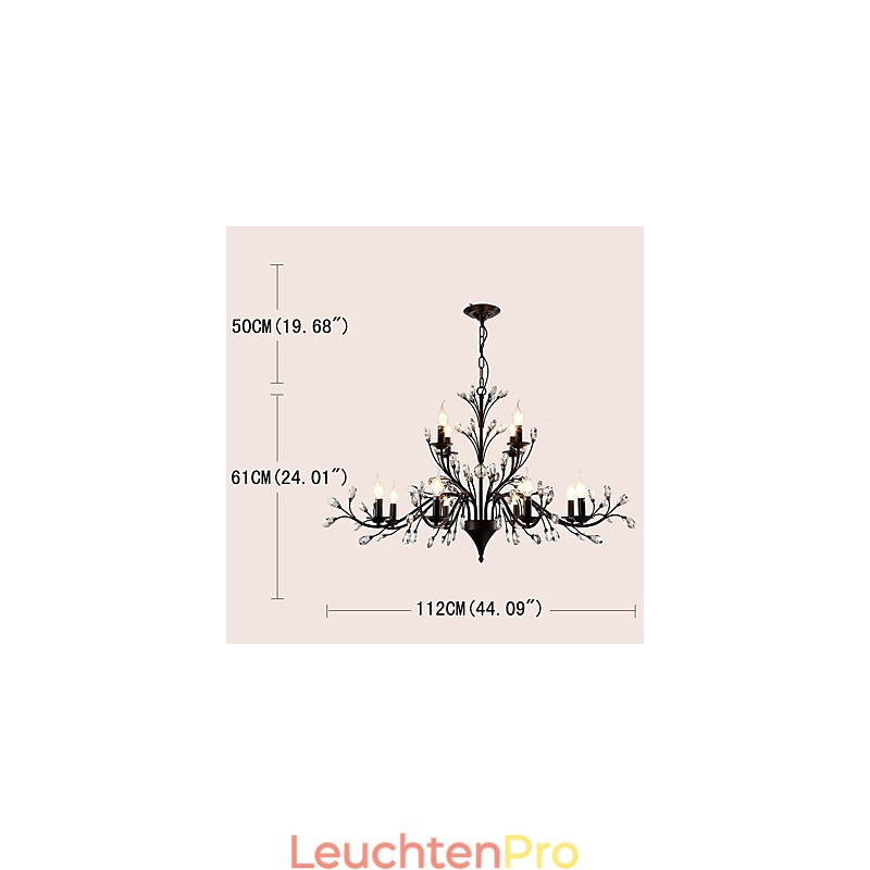 12 Lichter Kristall Kronleuchter Modern Zeitgenössisch Traditionell Klassisch Vintage Retro Country Malerei Feature