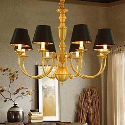 Kronleuchter, traditionell, klassisch, Landhausstil, Messing, für Mini-Stil, Metall, 8 Glühbirnen