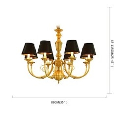 Kronleuchter, traditionell, klassisch, Landhausstil, Messing, für Mini-Stil, Metall, 8 Glühbirnen