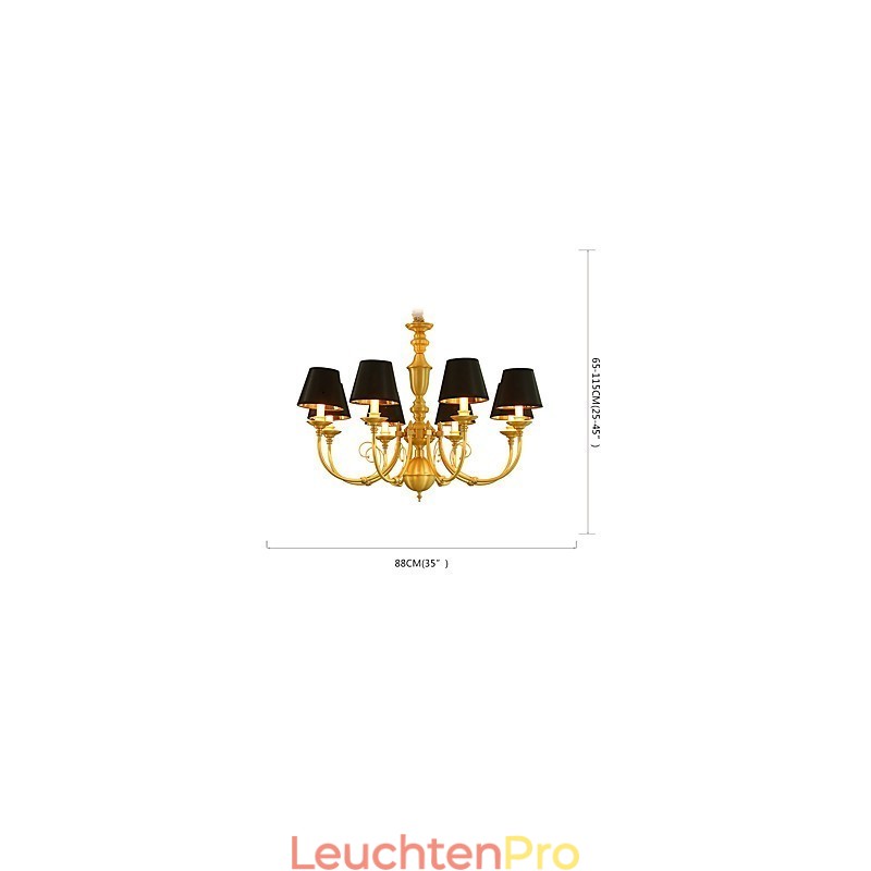 Kronleuchter, traditionell, klassisch, Landhausstil, Messing, für Mini-Stil, Metall, 8 Glühbirnen