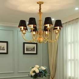 Kronleuchter, traditionell, klassisch, Landhausstil, Messing, für Mini-Stil, Metall, 8 Glühbirnen
