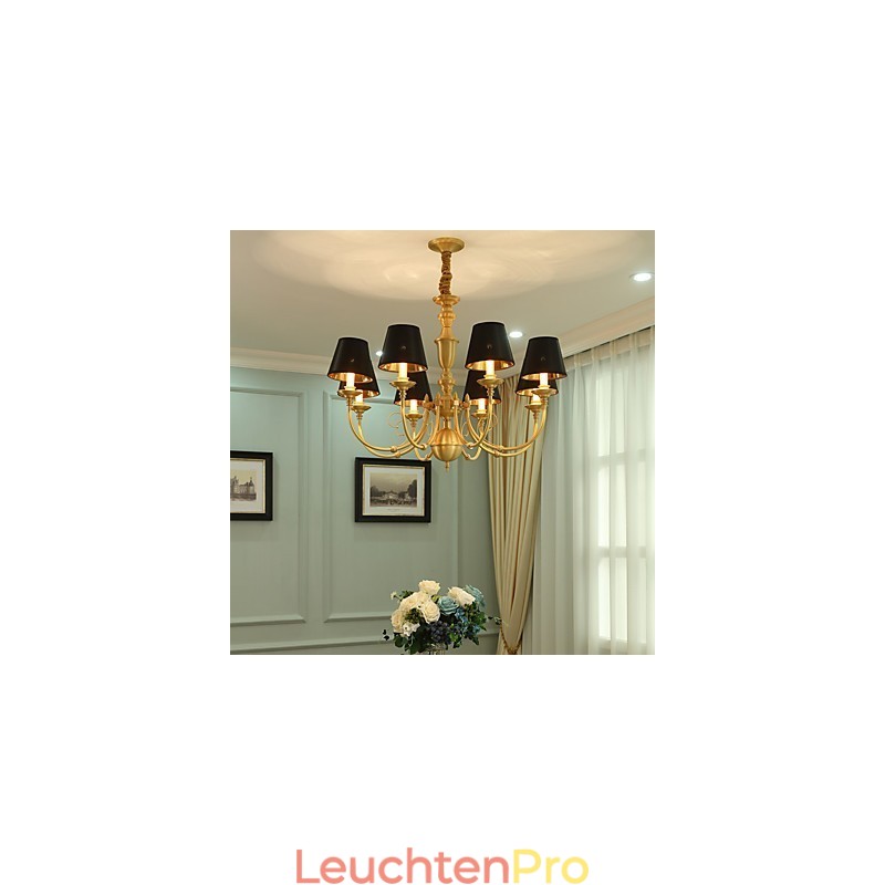Kronleuchter, traditionell, klassisch, Landhausstil, Messing, für Mini-Stil, Metall, 8 Glühbirnen