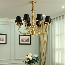 Kronleuchter, traditionell, klassisch, Landhausstil, Messing, für Mini-Stil, Metall, 8 Glühbirnen