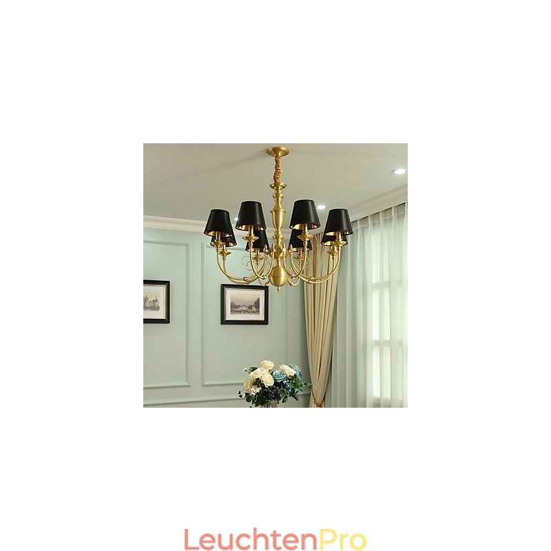Kronleuchter, traditionell, klassisch, Landhausstil, Messing, für Mini-Stil, Metall, 8 Glühbirnen