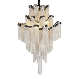 Aluminium Stream Kronleuchter Designer Pendelleuchte Silber Farbe Wendeltreppe Treppe