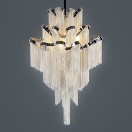 Aluminium Stream Kronleuchter Designer Pendelleuchte Silber Farbe Wendeltreppe Treppe