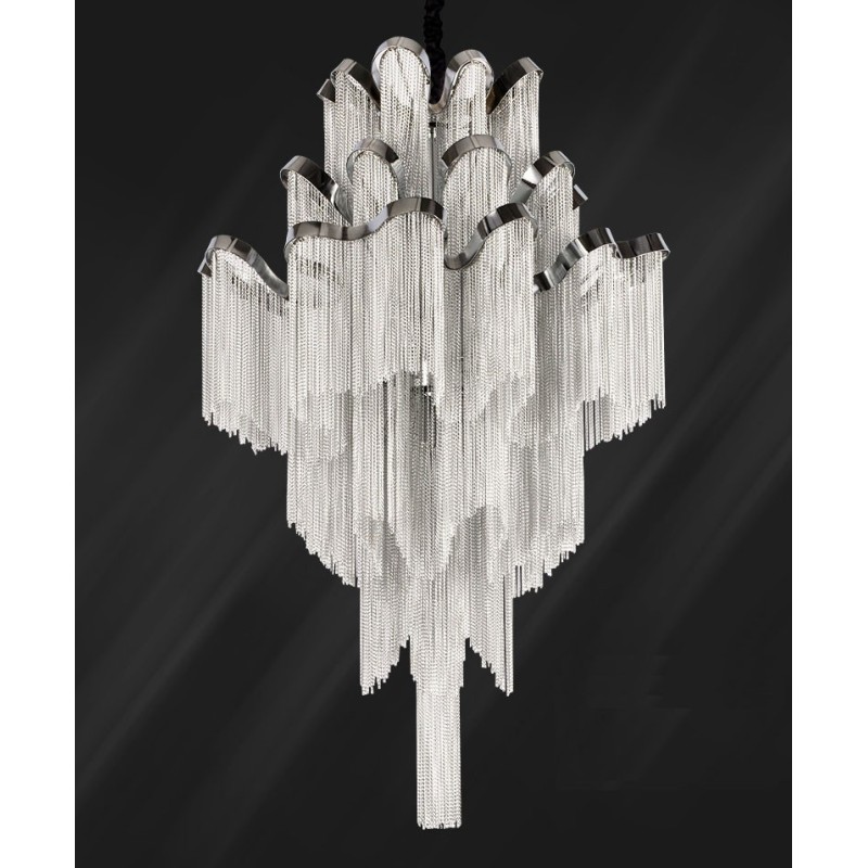 Aluminium Stream Kronleuchter Designer Pendelleuchte Silber Farbe Wendeltreppe Treppe