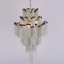 Aluminium Stream Kronleuchter Designer Pendelleuchte Silber Farbe Wendeltreppe Treppe