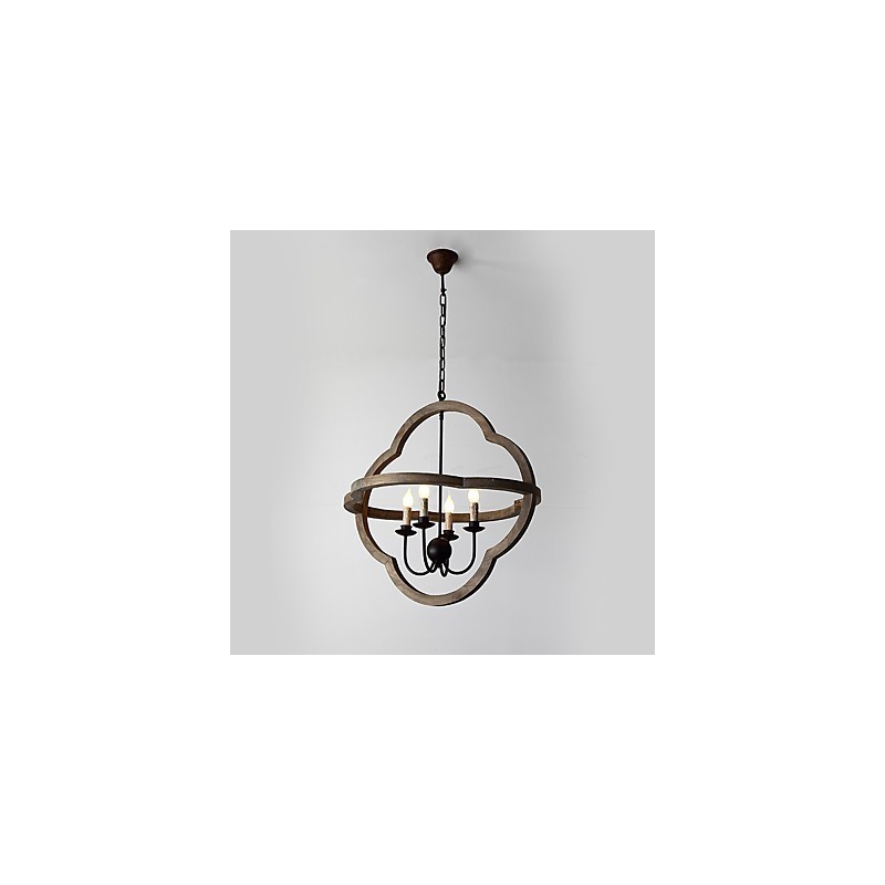 Vintage Metall American Industrial Loft Malerei Farbe Holz Kronleuchter Lampe die Indoor Dekorieren Pendelleuchte
