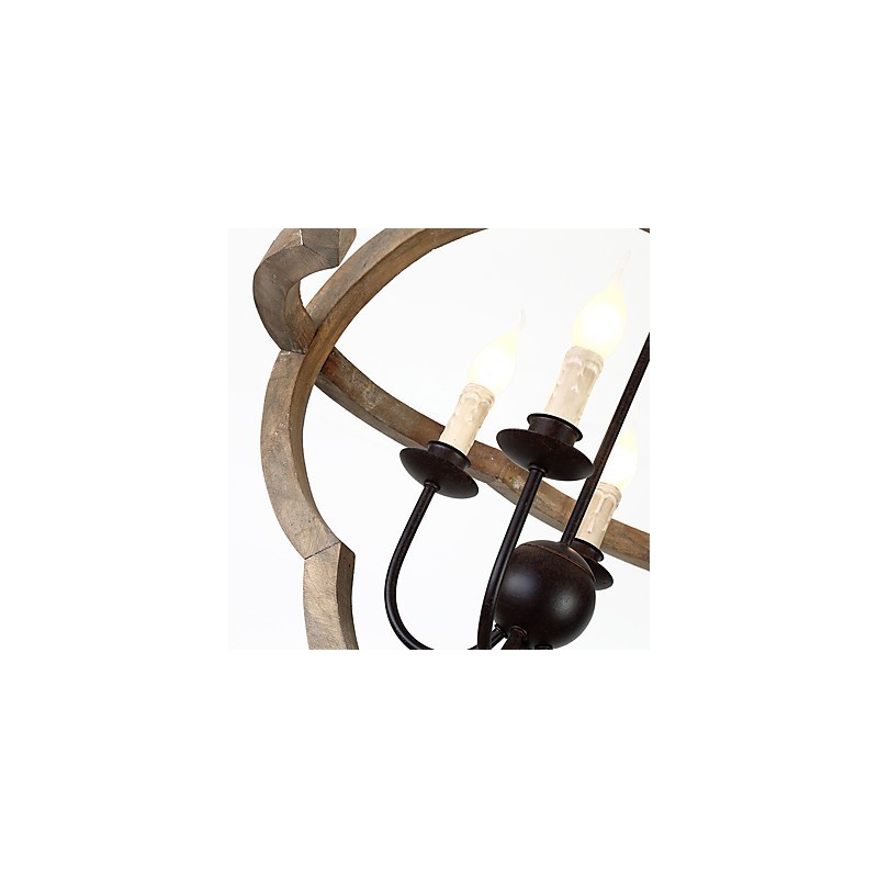 Vintage Metall American Industrial Loft Malerei Farbe Holz Kronleuchter Lampe die Indoor Dekorieren Pendelleuchte