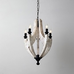 Vintage Malerei Feature Mini Stil Holz Bambus Kronleuchter Lampe die Dekorieren Pendelleuchte