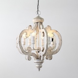 Vintage Malerei Feature Mini Stil Holz Bambus Kronleuchter Lampe die Dekorieren Pendelleuchte