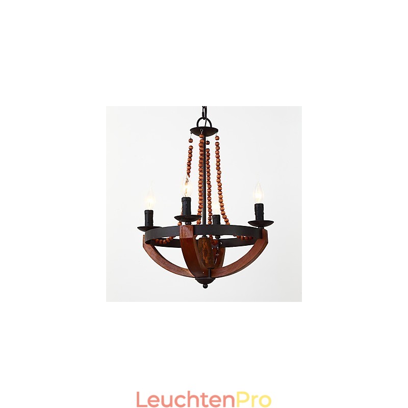 Vier Licht Vintage Malerei Feature Mini Stil Holz Bambus Kronleuchter Lampe die Dekorieren Pendelleuchte