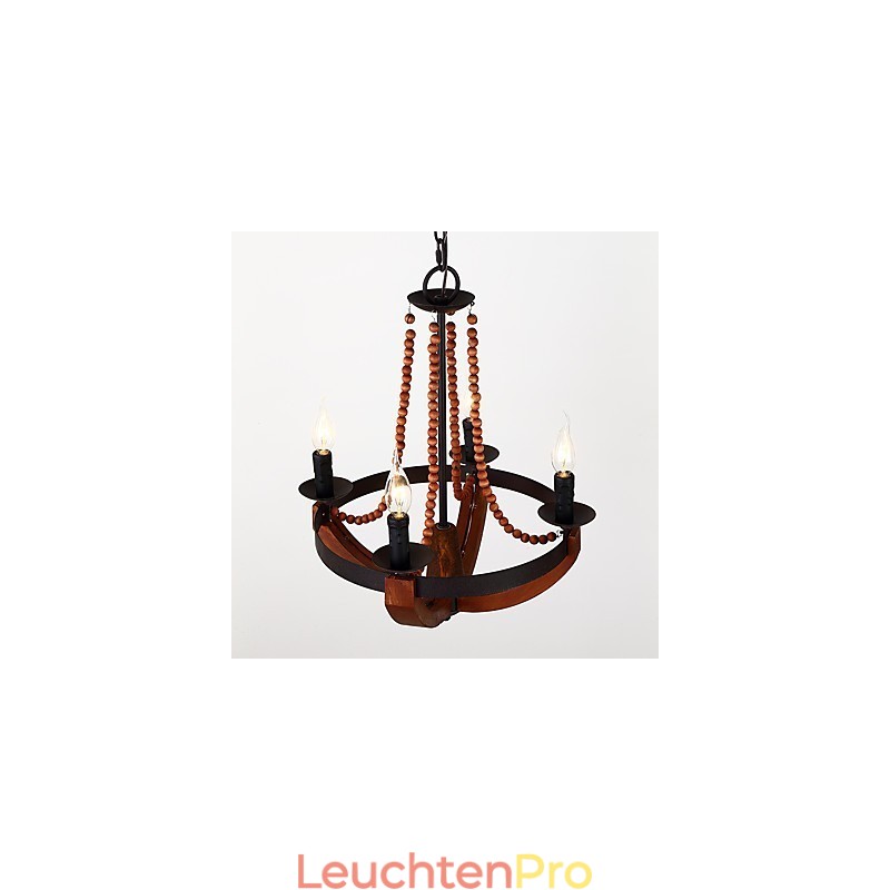 Vier Licht Vintage Malerei Feature Mini Stil Holz Bambus Kronleuchter Lampe die Dekorieren Pendelleuchte