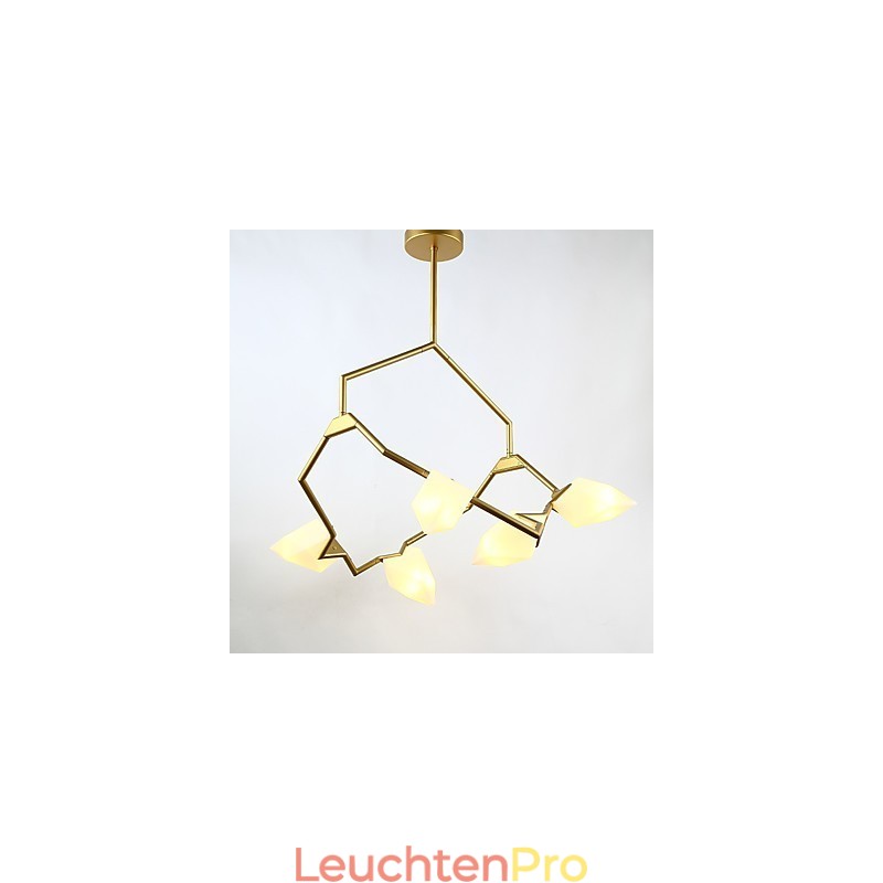 Fünf Licht Post Moderne Metall mit Glas Pfirsich Kronleuchter Lampe die Kantine Schmücken Pendelleuchte