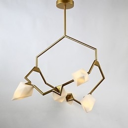 Fünf Licht Post Moderne Metall mit Glas Pfirsich Kronleuchter Lampe die Kantine Schmücken Pendelleuchte
