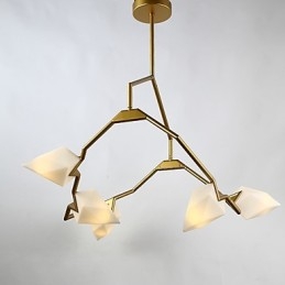 Fünf Licht Post Moderne Metall mit Glas Pfirsich Kronleuchter Lampe die Kantine Schmücken Pendelleuchte
