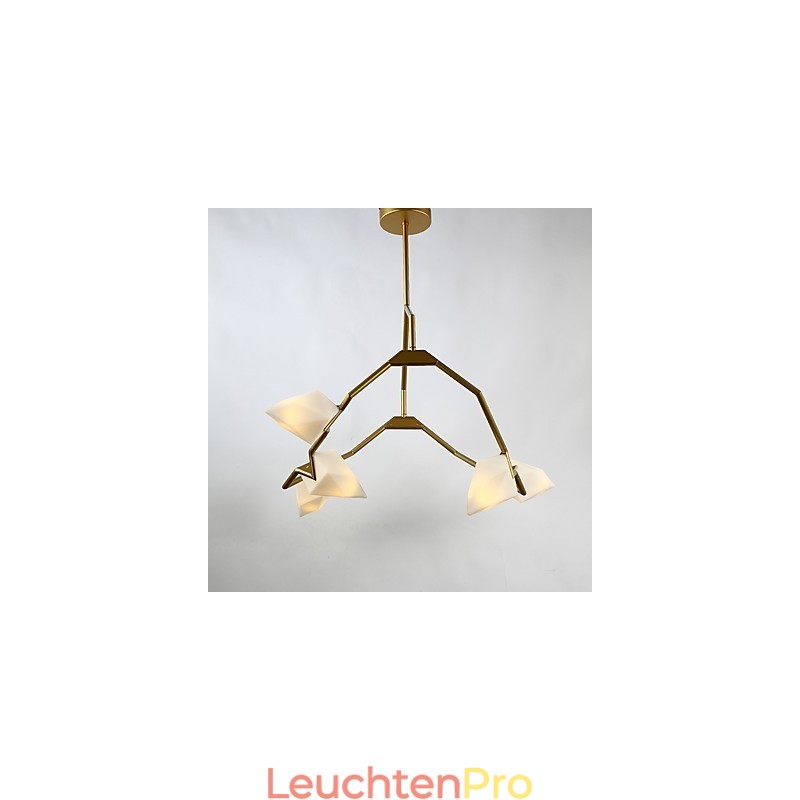 Fünf Licht Post Moderne Metall mit Glas Pfirsich Kronleuchter Lampe die Kantine Schmücken Pendelleuchte