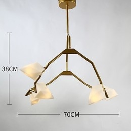 Fünf Licht Post Moderne Metall mit Glas Pfirsich Kronleuchter Lampe die Kantine Schmücken Pendelleuchte
