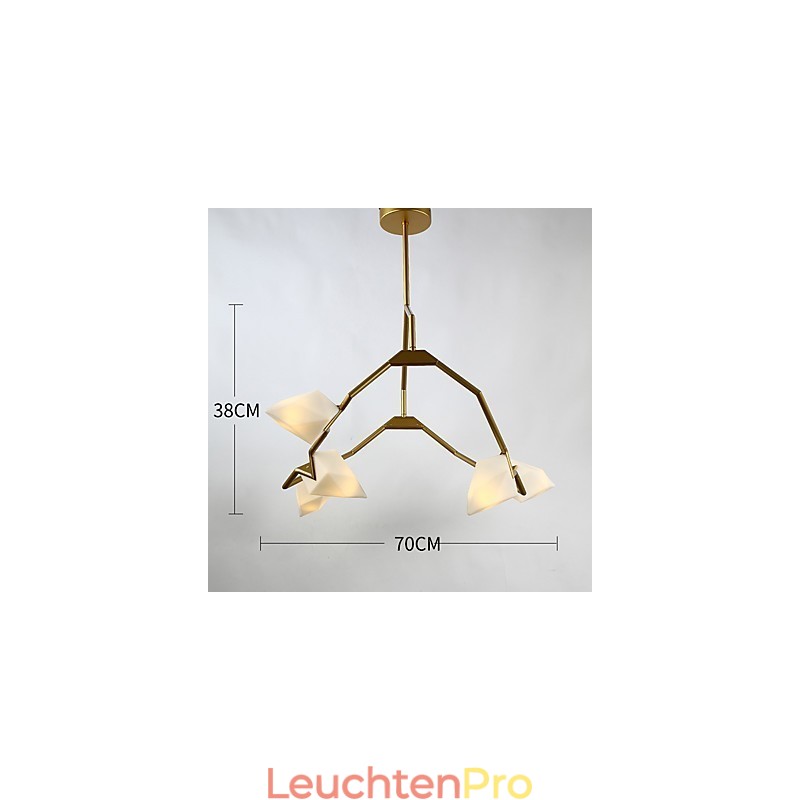 Fünf Licht Post Moderne Metall mit Glas Pfirsich Kronleuchter Lampe die Kantine Schmücken Pendelleuchte