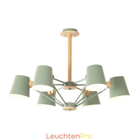 Mehrfarbiger Macaron-Holz-Kronleuchter mit Vintage-Malerei