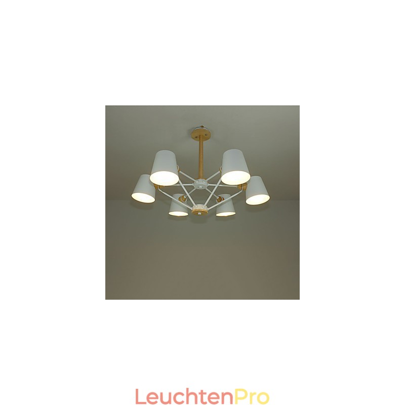 Mehrfarbiger Macaron-Holz-Kronleuchter mit Vintage-Malerei