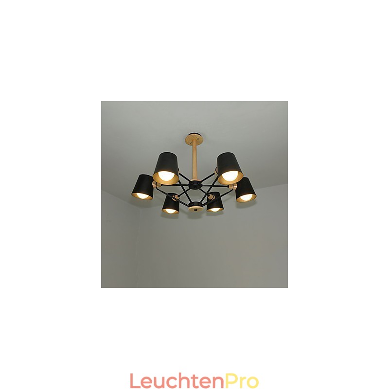 Mehrfarbiger Macaron-Holz-Kronleuchter mit Vintage-Malerei