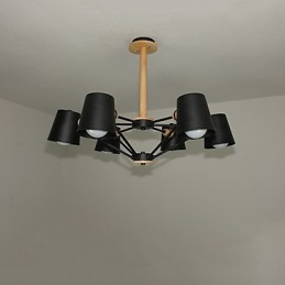 Mehrfarbiger Macaron-Holz-Kronleuchter mit Vintage-Malerei