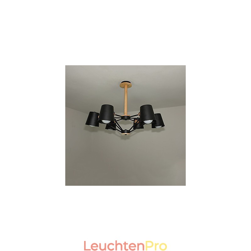 Mehrfarbiger Macaron-Holz-Kronleuchter mit Vintage-Malerei