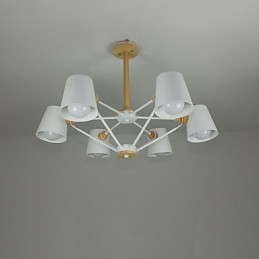 Mehrfarbiger Macaron-Holz-Kronleuchter mit Vintage-Malerei