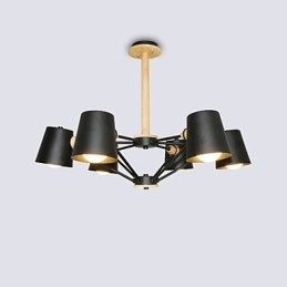 Mehrfarbiger Macaron-Holz-Kronleuchter mit Vintage-Malerei