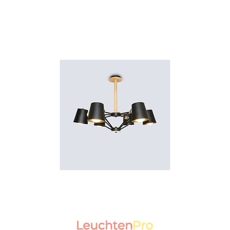 Mehrfarbiger Macaron-Holz-Kronleuchter mit Vintage-Malerei