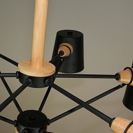 Mehrfarbiger Macaron-Holz-Kronleuchter mit Vintage-Malerei