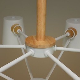 Mehrfarbiger Macaron-Holz-Kronleuchter mit Vintage-Malerei