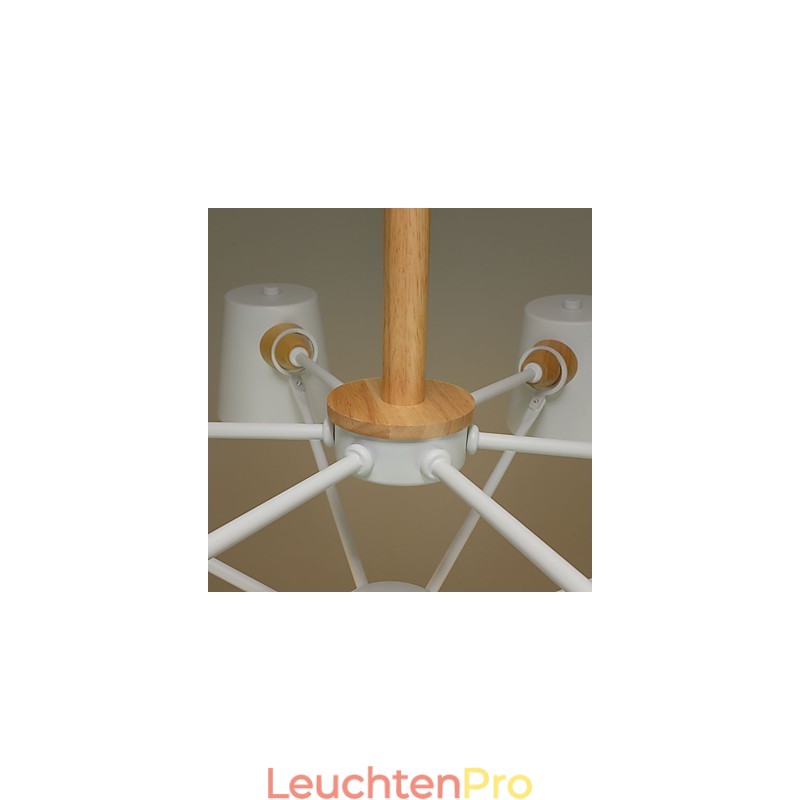 Mehrfarbiger Macaron-Holz-Kronleuchter mit Vintage-Malerei