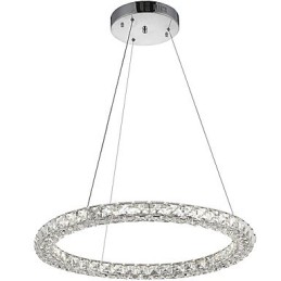 Moderne Ring Kristall Deckenpendelleuchte Kristallleuchter Innenbeleuchtung Lampen Leuchten Dimmbar mit Fernbedienung